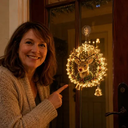 ✈️Last Day 50% OFF✨🎄Lighted Christmas Window Decoration with Suction Cup | Warm LED Window Light with Double-Layer Design & Multiple Festive Styles Flat Version✨