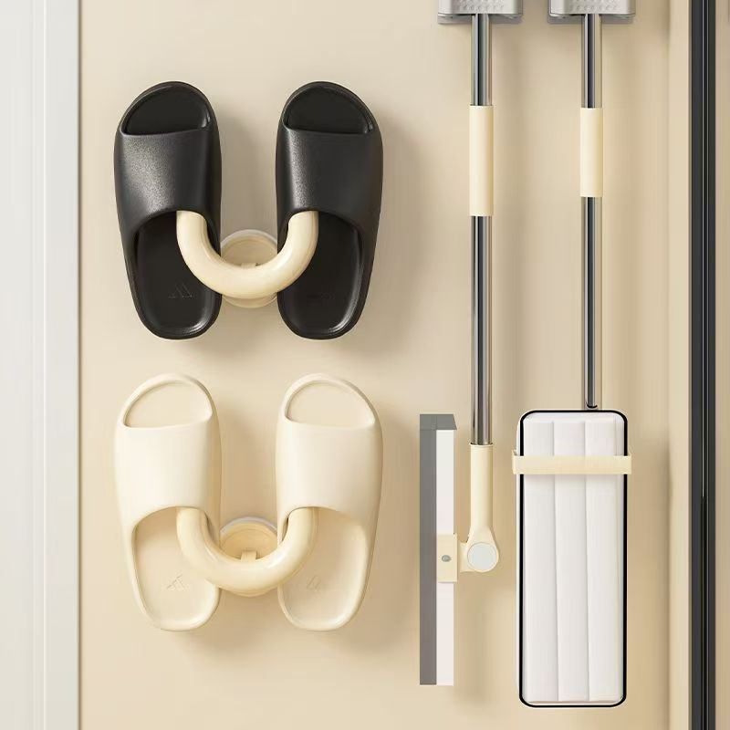 Wall-Mounted Slipper Holder – Space-Saving Adhesive Shoe Rack