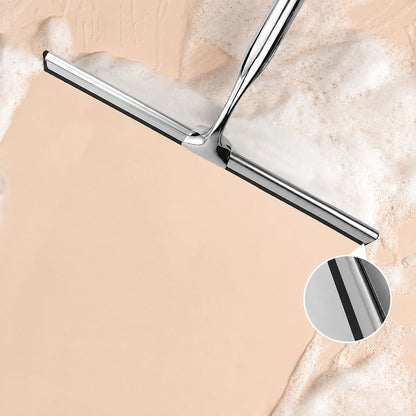Stainless Steel Shower Squeegee – Wide-Blade Glass, Mirror & Tile Water Wiper