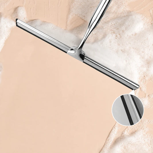 Stainless Steel Shower Squeegee – Wide-Blade Glass, Mirror & Tile Water Wiper