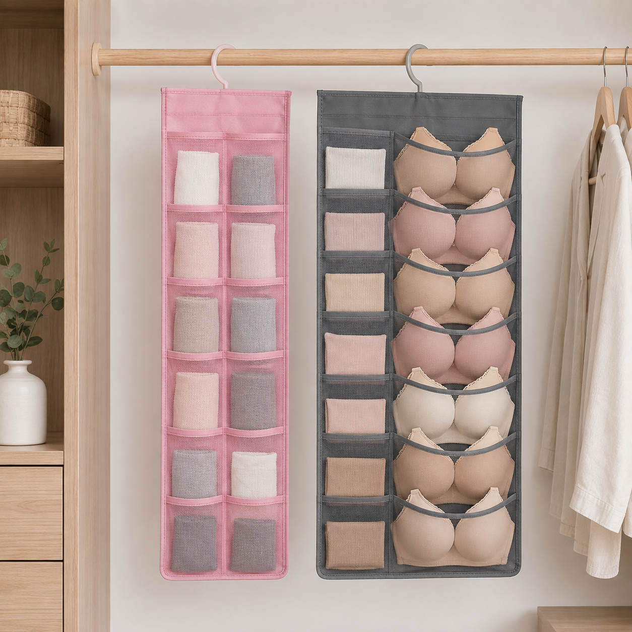 Hanging Closet Organizer with Multiple Pockets – Space-Saving Storage