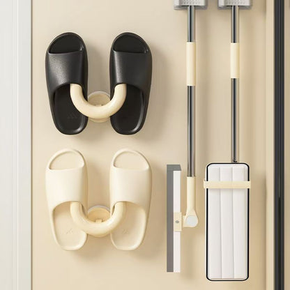 Wall-Mounted Slipper Holder – Space-Saving Adhesive Shoe Rack