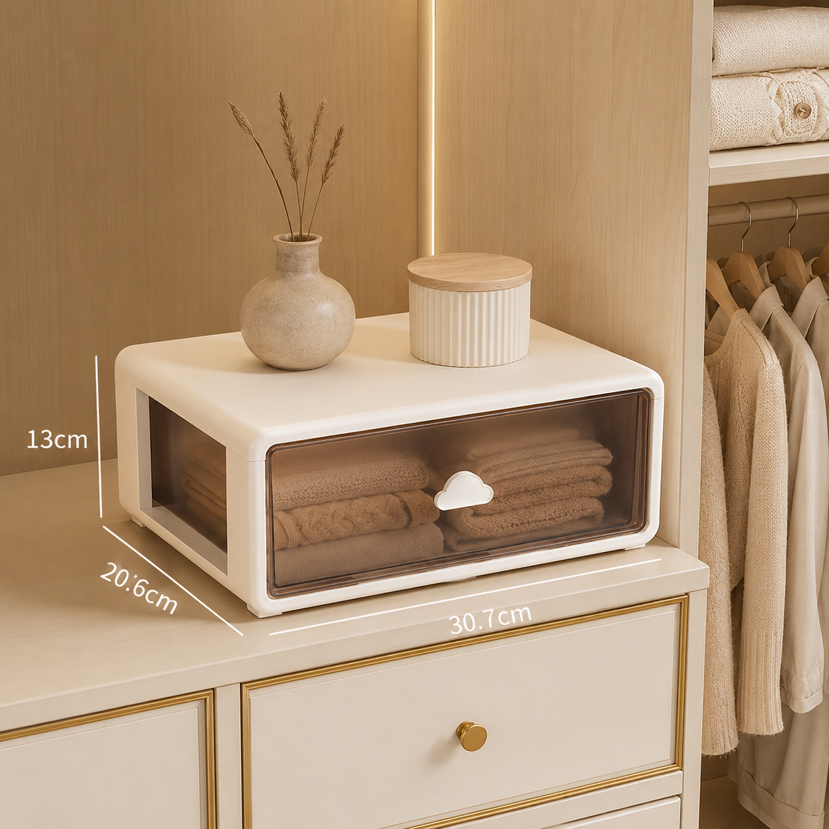 Clear Drawer Storage Organizer – Stackable Desktop Cabinet