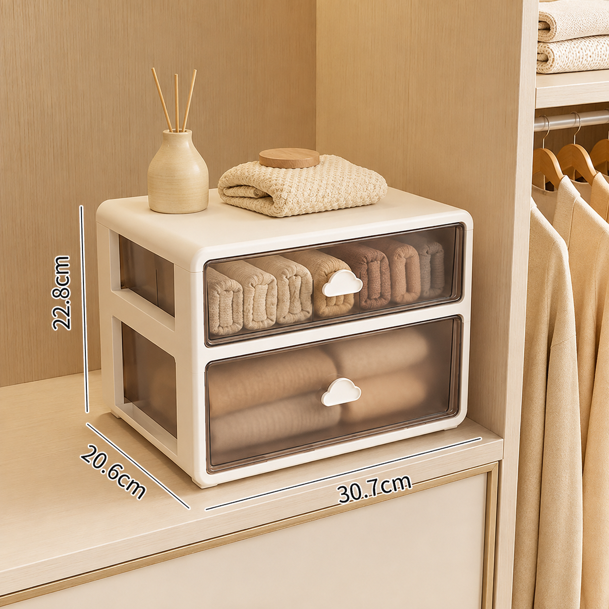 Clear Drawer Storage Organizer – Stackable Desktop Cabinet