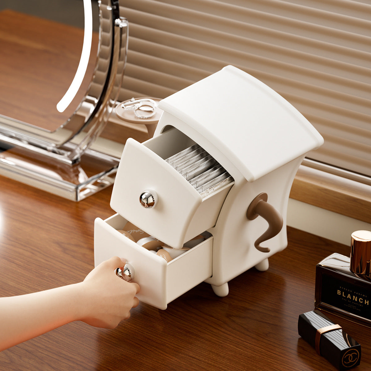 Mini Desktop Storage Organizer – Cute Drawer Cabinet