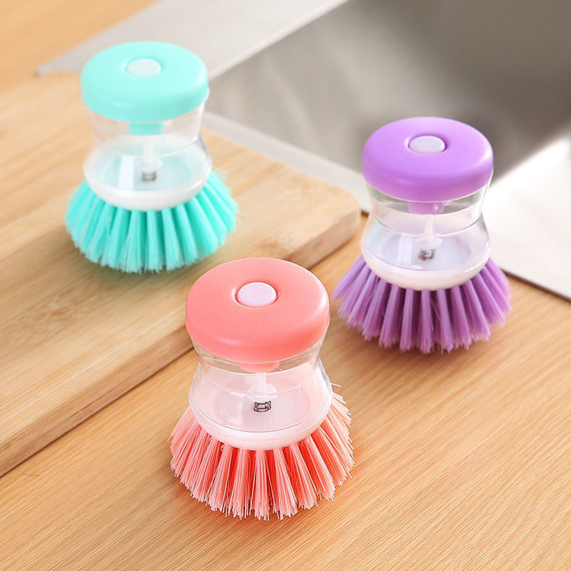 Soap Dispensing Dish Brush – One-Hand Kitchen Scrub Brush