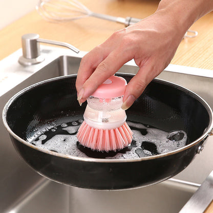 Soap Dispensing Dish Brush – One-Hand Kitchen Scrub Brush