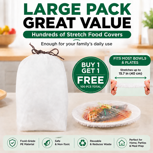 BUY 1 GET 1 FREE — 100PCS Disposable Stretch Food Covers for Bowls & Plates