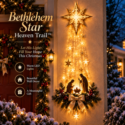 ✨ Last Day 49% OFF ✨ ✝️ Bethlehem Star – Lighted Nativity Wall Decor