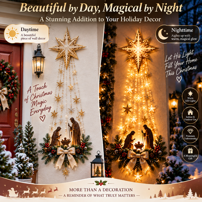 ✨ Last Day 49% OFF ✨ ✝️ Bethlehem Star – Lighted Nativity Wall Decor