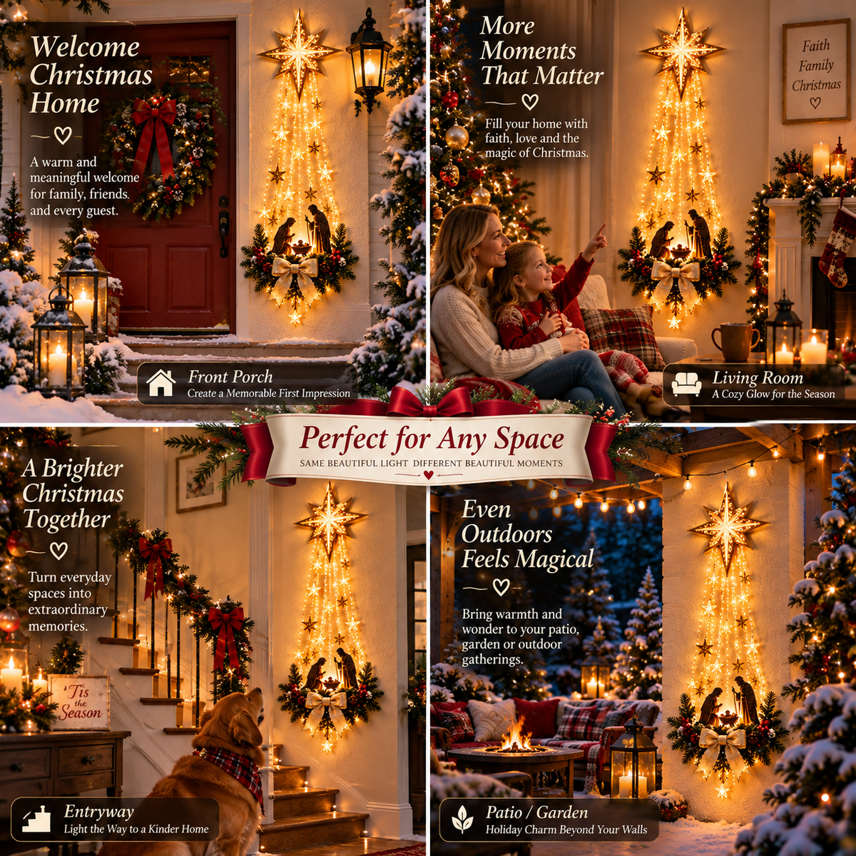 ✨ Last Day 49% OFF ✨ ✝️ Bethlehem Star – Lighted Nativity Wall Decor