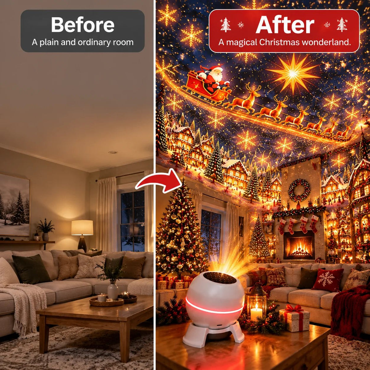 Turn Any Room Into a Christmas Wonderland – Holiday Projection Night Light