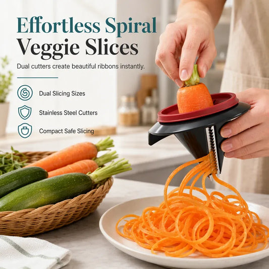 Handheld Spiral Vegetable Slicer and Grater
