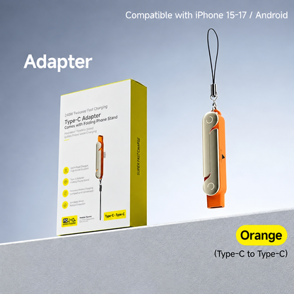 🔌 Charge & Chill — 2-in-1 USB-C Charging Cable & Foldable Phone Stand ⚡ Up to 240W