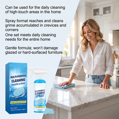 🫧 Multi-Purpose Cleaning Tablets & Spray Kit — Cut Through Grease & Everyday Grime